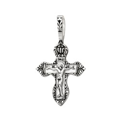 Крест из серебра литье частичное чернение