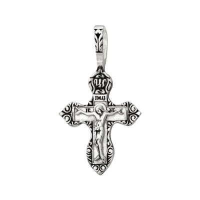 Крест из серебра литье частичное чернение