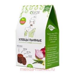 Олеос Хлебцы льняные с луком 100г N 1