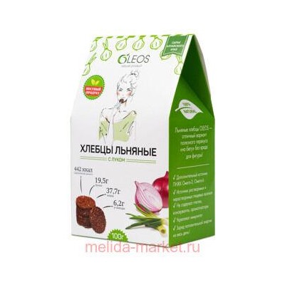 Олеос Хлебцы льняные с луком 100г N 1
