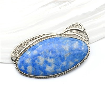 Брошь лазурит "Овал" 65*36мм.