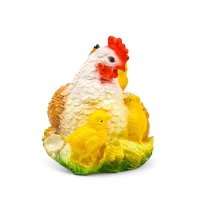 Садовая фигура из гипса «Курица наседка с цыплятами», 27×20×21 см