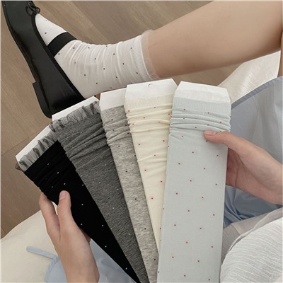 Brand summer thin colored lace knee socks, lace dress, mid-length