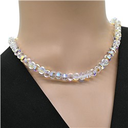 Бусы из циркона рондель 8*6мм цв.хрусталь хамелеон, 44см