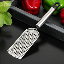 Тёрка для сыра Доляна «Помощник», 24 см, с ручкой, серебристая, чёрная