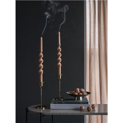 Набор из двух свечей светло-коричневого цвета из коллекции Essential, 35 см