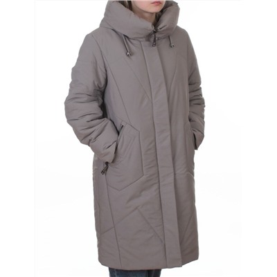 A618 GRAY/BEIGE Пальто зимнее женское (верблюжья шерсть, 120 гр. холлофайбер)