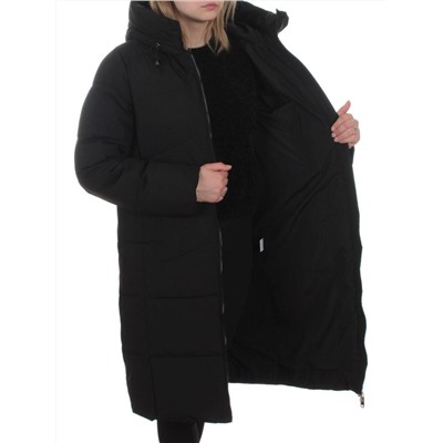 2365 BLACK Пальто зимнее женское (200 гр. холлофайбер)