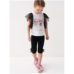 Комплект для девочки: футболка, леггинсы укороченные