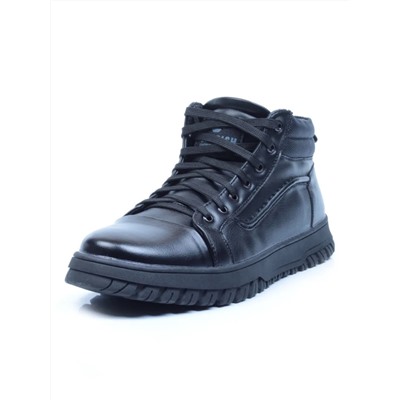 05-M990-2 BLACK Ботинки зимние мужские (искусственная кожа, искусственный мех)