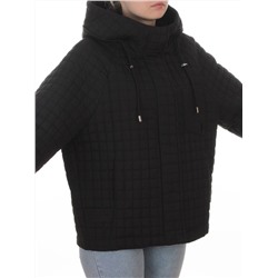 8039 BLACK Куртка стеганная демисезонная женская (100 гр. холлофайбер)