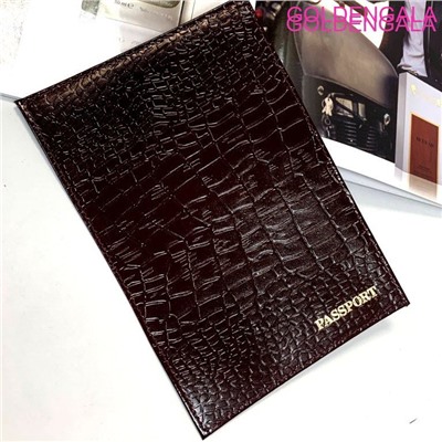 Обложка для паспорта тёмно-бордовая