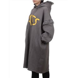 2247 DK. GRAY Толстовка-платье женская (85% хлопок, 10% полиэстер, 5% спандекс)
