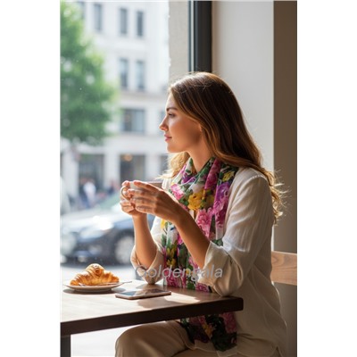 Шарф шифоновый с цветочным принтом Арт 0981/6