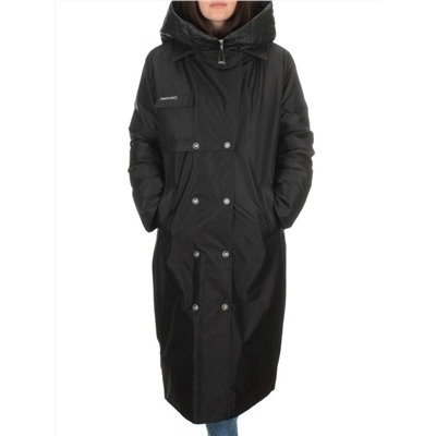 EAC327 BLACK Пальто зимнее женское (200 гр. холлофайбера)