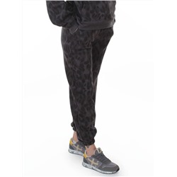 868-6 DK. GRAY/LEOPARD Костюм спортивный зимний женский (95% хлопок, 5% полиэстер)