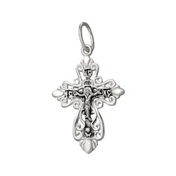 Крест из серебра литье частичное чернение