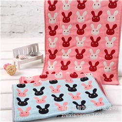 Towel, gauze children's rabbit for face washing, 20×50cm, wholesale