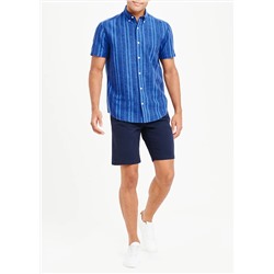 Short Sleeve Stripe Linen Shirt