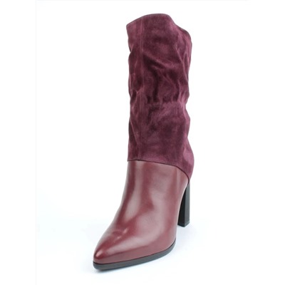 02-YF190-051M DK. RED Сапоги зимние женские (натуральная замша, байка, натуральный мех)