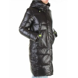 2180 BLACK Пальто женское зимнее (холлофайбер)