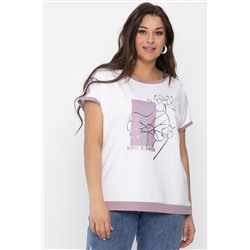 Блуза Чарли (бело-сиреневая) Б13802-20М