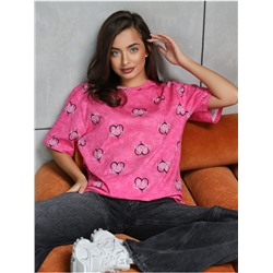 Футболка "Принт" Розовый женская