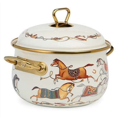 КАСТРЮЛЯ LEFARD ЭМАЛИРОВАННАЯ С КРЫШКОЙ, СЕРИЯ PASSAGE, 2,8Л, ДИА.18СМ ПОДХОДИТ ДЛЯ ИНДУК.ПЛИТ