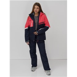 Горнолыжный костюм женский зимний УЦЕНКА малинового цвета 02816M