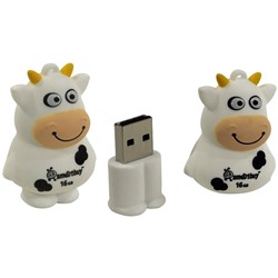 Память Smart Buy "Wild series" Коровка  16GB, USB 2.0 Flash Drive, белый