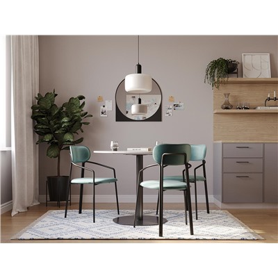 Стул Ror, Round, велюр, черный/зеленый