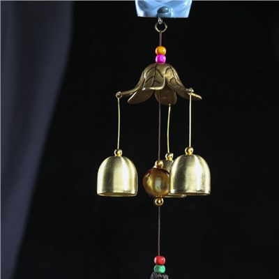 Музыка ветра «Маленький Будда», металл, 3 колокольчика, 40 см, МИКС