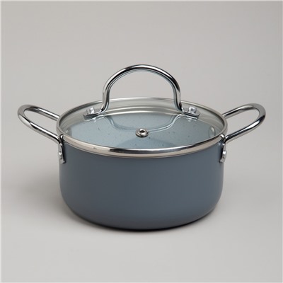 КАСТРЮЛЯ AGNESS С АНТИП. ПОКР.  И СТЕКЛ. КРЫШКОЙ 950 МЛ, 14*7 СМ