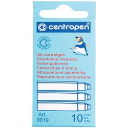 Картриджи чернильные Centropen синие, 10шт., картонная коробка, европодвес
