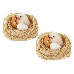 GAEM Набор из 2-х изделий декоративных "Гнездо пасхальное", L11 W5,5 H5 см