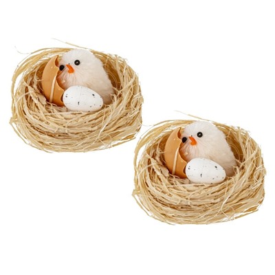 GAEM Набор из 2-х изделий декоративных "Гнездо пасхальное", L11 W5,5 H5 см