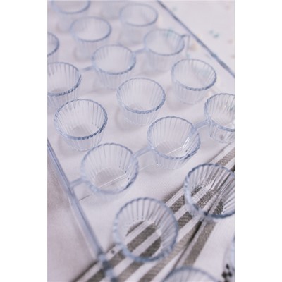 Форма для конфет и шоколада KONFINETTA «Конфетти», пластик, 27.5×13.5 см, 21 ячейка, прозрачная