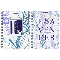 Тетрадь на спирали, 80 листов в клетку, ErichKrause Lavender, пластиковая обложка, МИКС