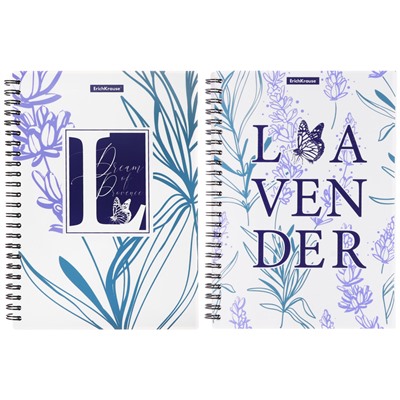 Тетрадь на спирали, 80 листов в клетку, ErichKrause Lavender, пластиковая обложка, МИКС