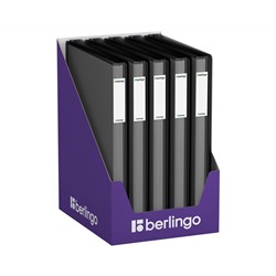 Папка с 40 вкладышами Berlingo "No Secret", 25мм, 700мкм, полупрозрачная черная, с внутр. карманом