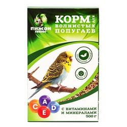Корм «Пижон» для волнистых попугаев, с витаминами и минералами, 500 г