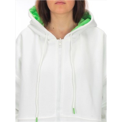 2560 WHITE/GREEN Худи женское (50 гр. синтепон)