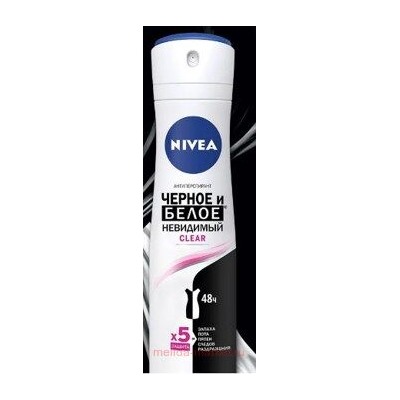 Nivea Антиперспирант Невидимый для черного и белого Clear Спрей 150 мл