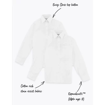 2pk Girls' Non-Iron School Shirts (2-18 Yrs)