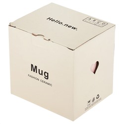 Кружка фарфоровая "Happy" 420мл, д9,2см h9,6см, глянцевая глазурь, отводка золотом, декор с золотом, цвет - розовый, фарфоровая крышка, ложка металл., окрашенный "золото" 14,3см, д/горла 8,3см, д/основания 7,7см, в подарочноый коробке (Китай)