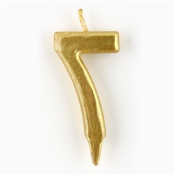 Свеча для торта, цифра «7», золото, 3 х 6 см
