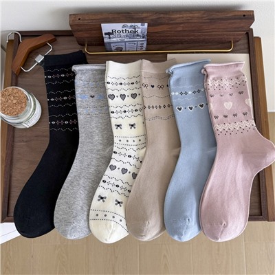 Cute Japanese knee socks, Korean style, mid-length
