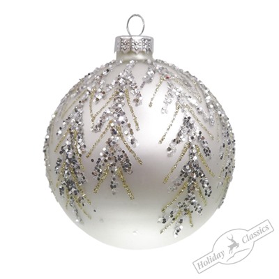 Шар "Серебряный лес" (стекло) 8 см