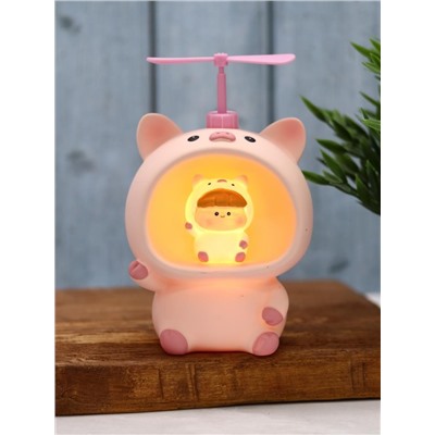 Kопилка - ночник «Baby pig fan», pink (13,5 см), пластик