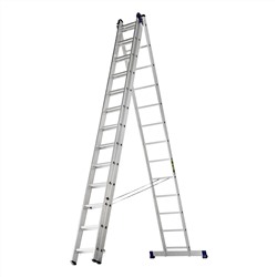 Лестница, 3 х 13 ступеней, алюминиевая, трехсекционная, Сибртех